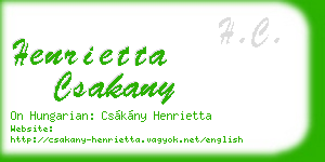 henrietta csakany business card